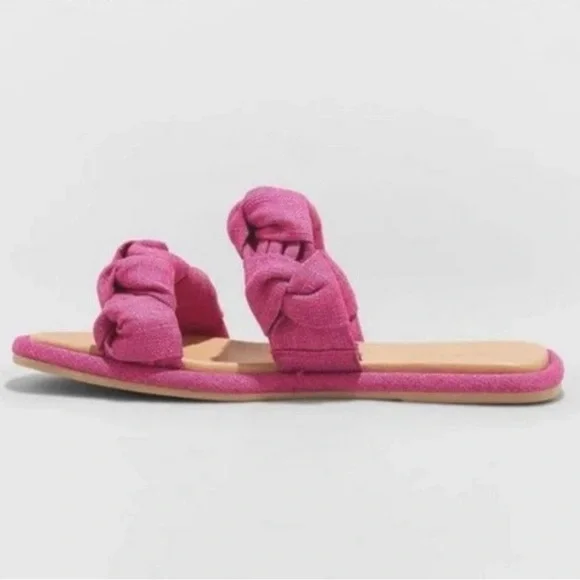 Women's Meg Knotted Slide Sandals Pink - Universal Thread™ Size 9 - Picture 2 of 6